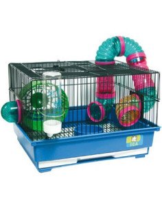 Jaula para hamster con tubos